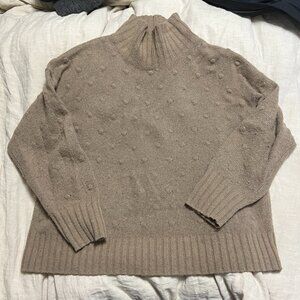 Everlane The Alpaca Pom-Pom Turtleneck, Wheat/tan, medium